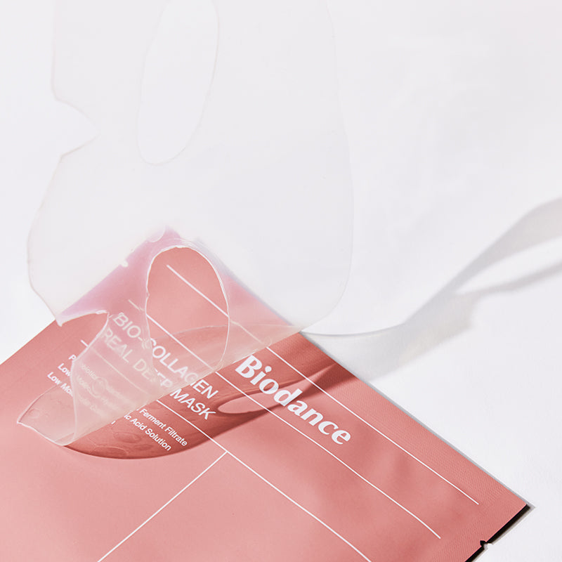 Biodance collagen mask on skin