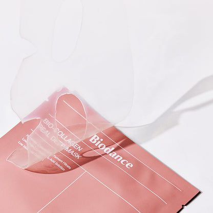 Biodance collagen mask on skin