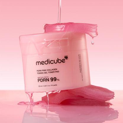 PDRN Pink Collagen Toning Gel Toner Pad