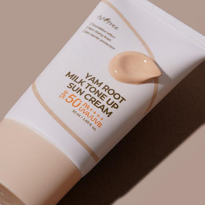 Crème solaire tonifiante au lait de racine d'igname SPF50+ PA++++